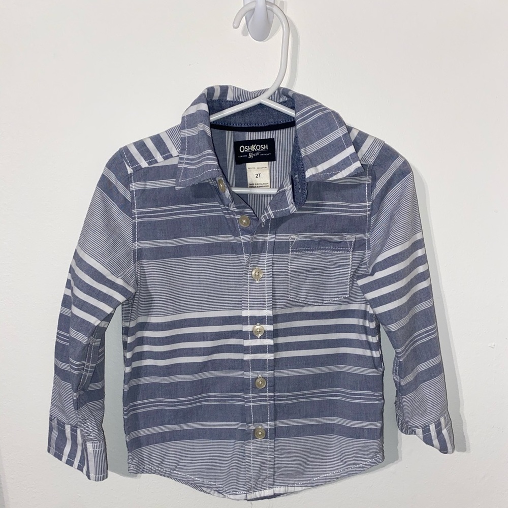 OshKosh Striped Button Down Shirt SZ 2T